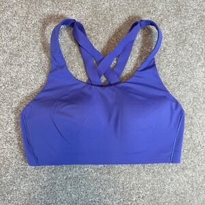 Lululemon Purple Charged Indigo Yoga Workout Crisscross Sports Bra Top 34C